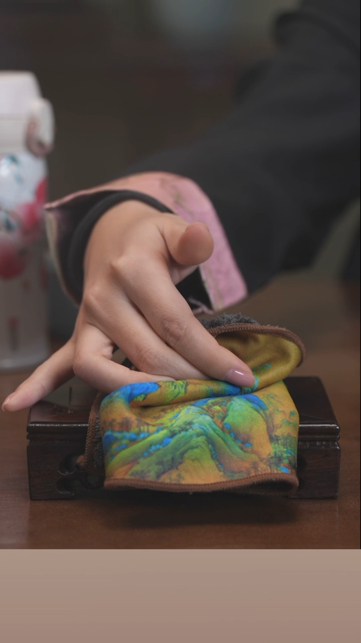 【闪购商品】清凉寺原产地仿古釉手工汝瓷茶巾