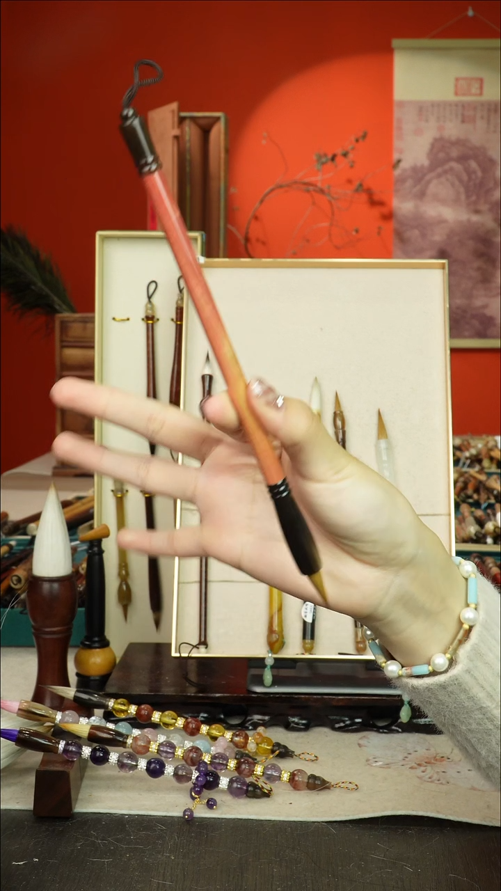 253号闪孤品高货毛笔链接 清水试笔 蘸墨不退