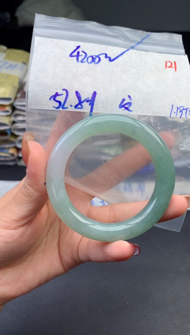 【闪购商品】定制翡翠未镶嵌毛货需精细抛光121手镯1件4200元