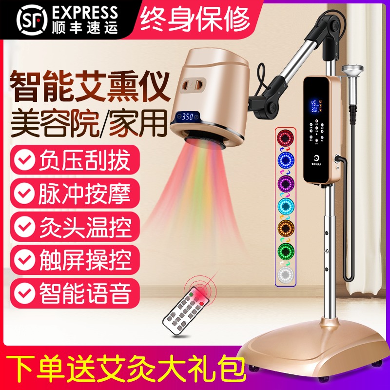 鸿益德艾灸仪器一体机家用全身熏蒸仪理疗仪烤灯美容院专用艾灸灯
