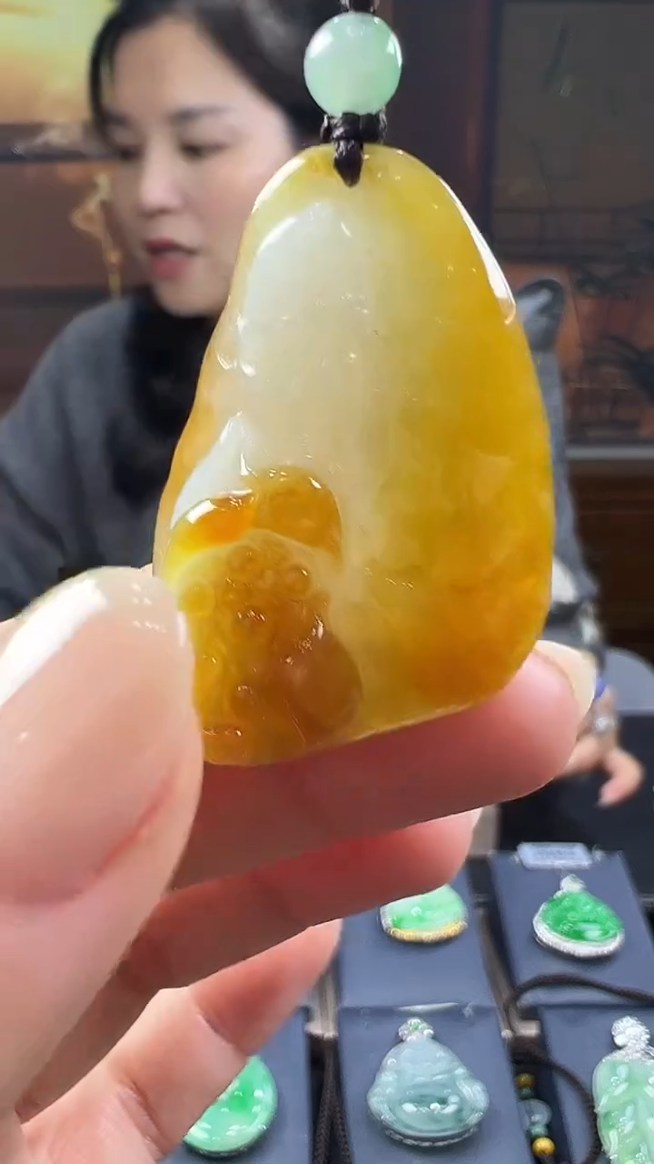 未镶嵌挂件翡翠荷叶鱼