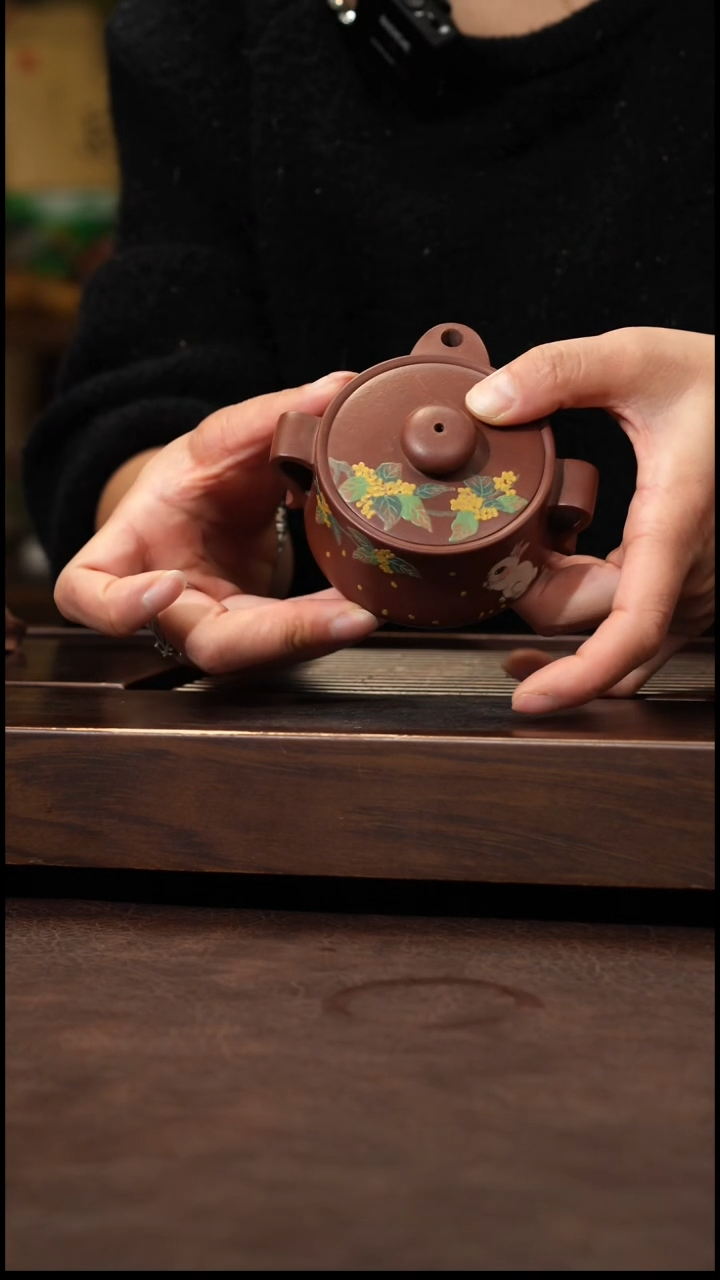 茶壶紫砂清水泥泥绘手抓壶120cc左右