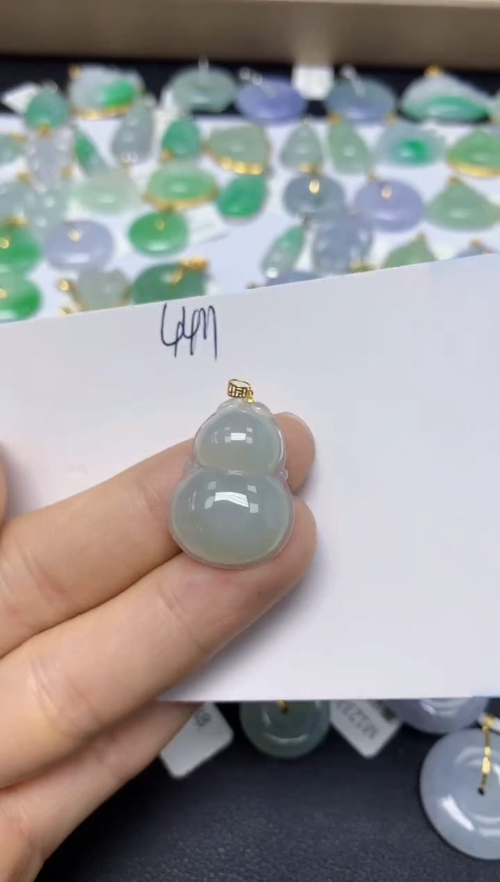 【闪购商品】翡翠挂件18K金镶嵌 天然翡翠A货