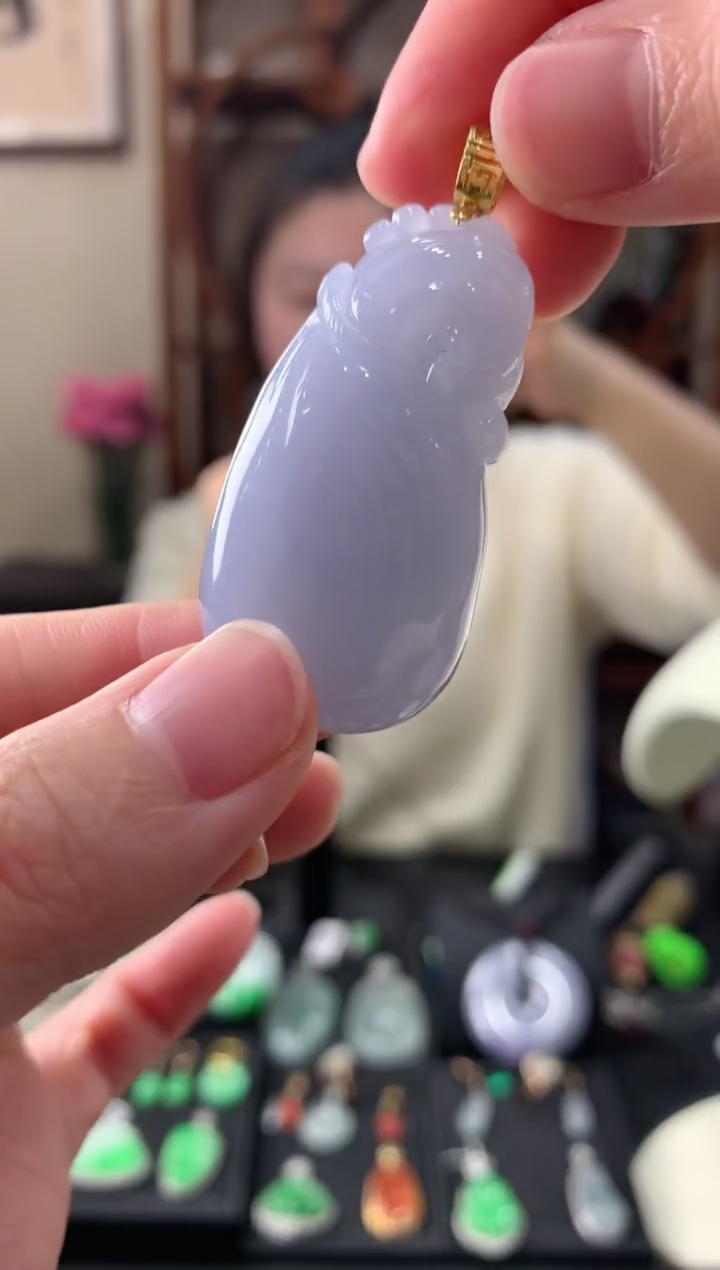 【闪购商品】翡翠吊坠(不含链)18K金镶嵌挂件