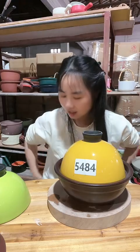 陶瑕疵砂锅碗带盖5484