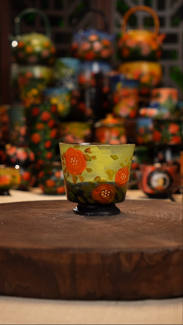 紫砂油画手绘釉下彩