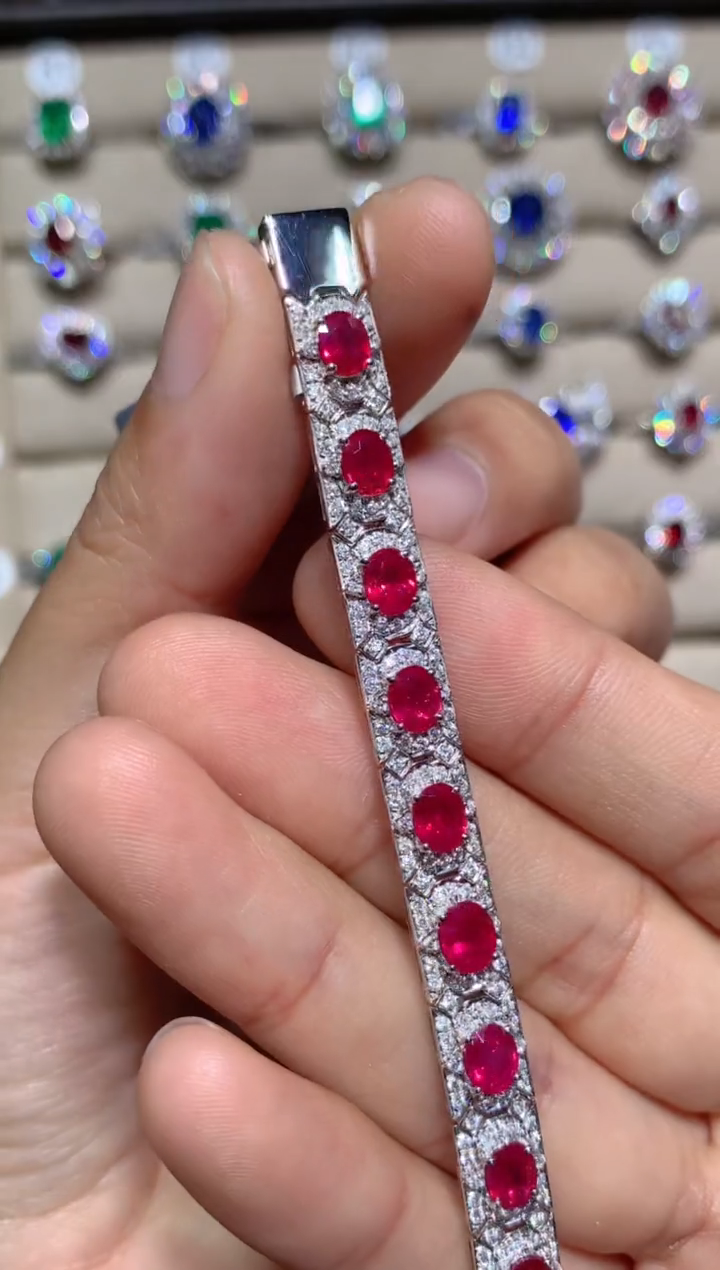 【闪购商品】红宝石手链18K金镶嵌9.0CT  缅甸