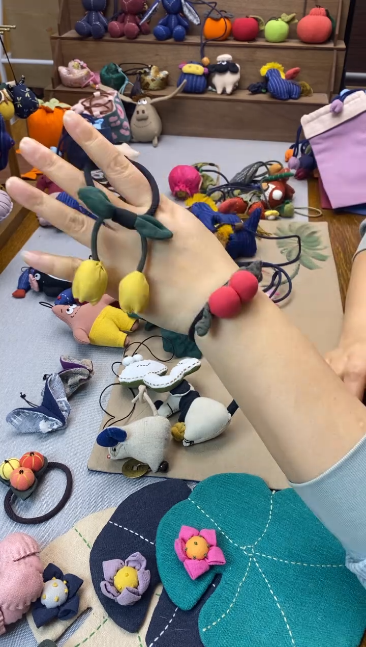 布艺头绳（樱桃+黄郁金香）