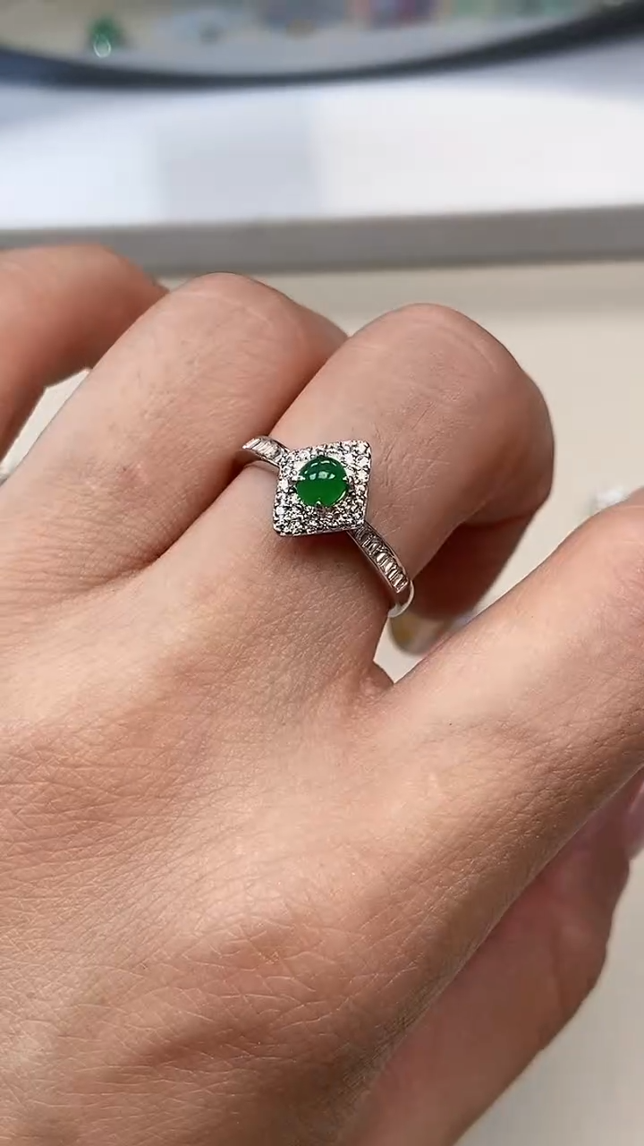 银S925镶嵌戒指翡翠4698