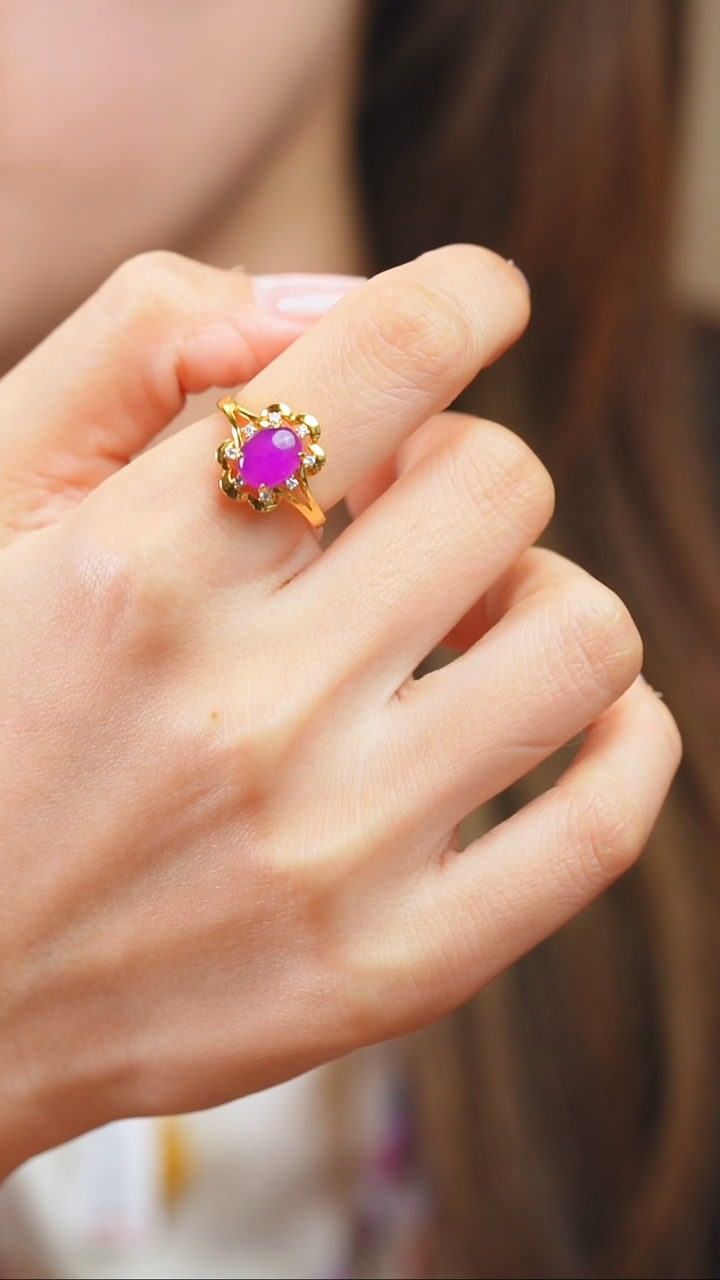 18K金镶嵌苏纪石（舒俱来）戒指222