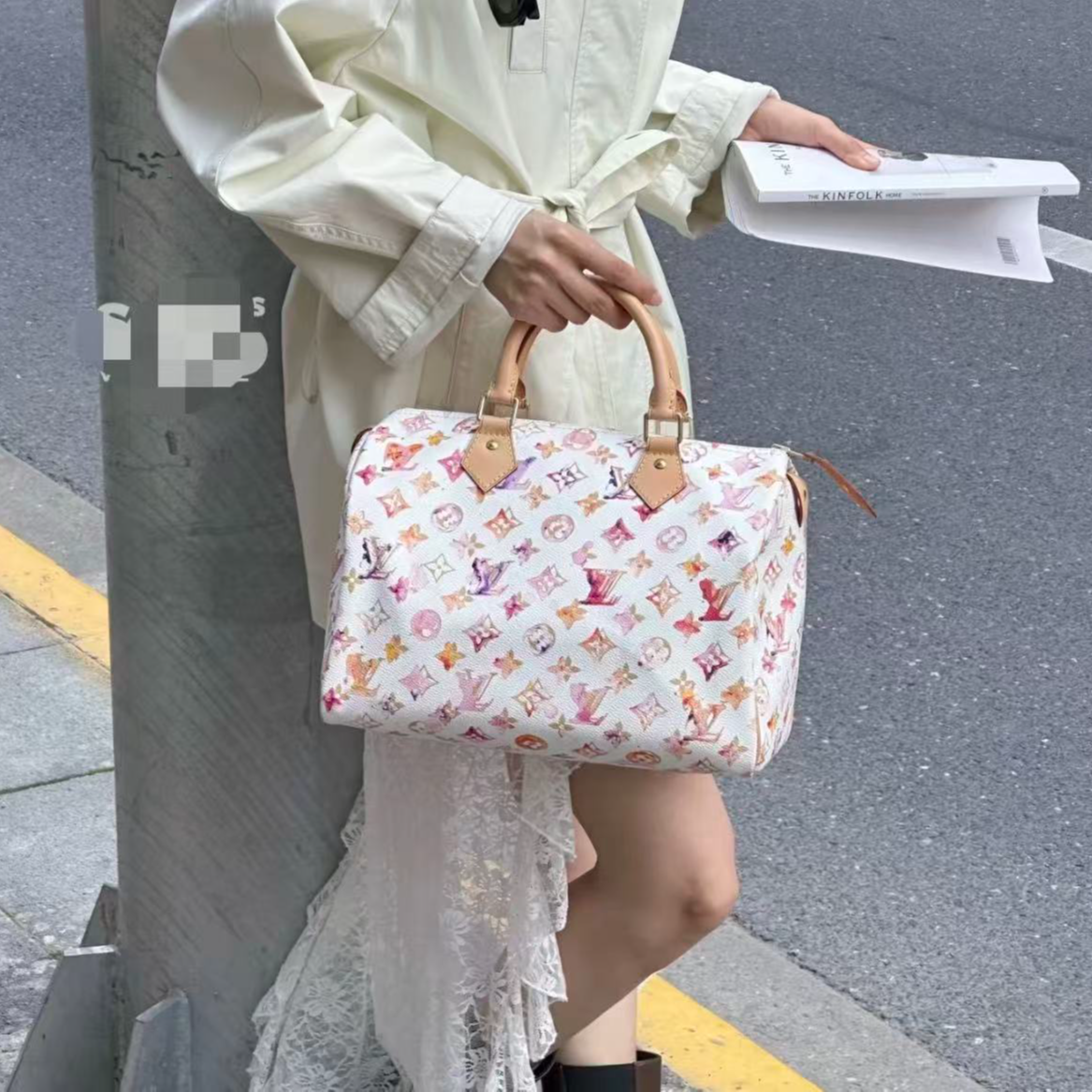 99新 LouisVuitton/路易威登 炫彩老花sp35手提包