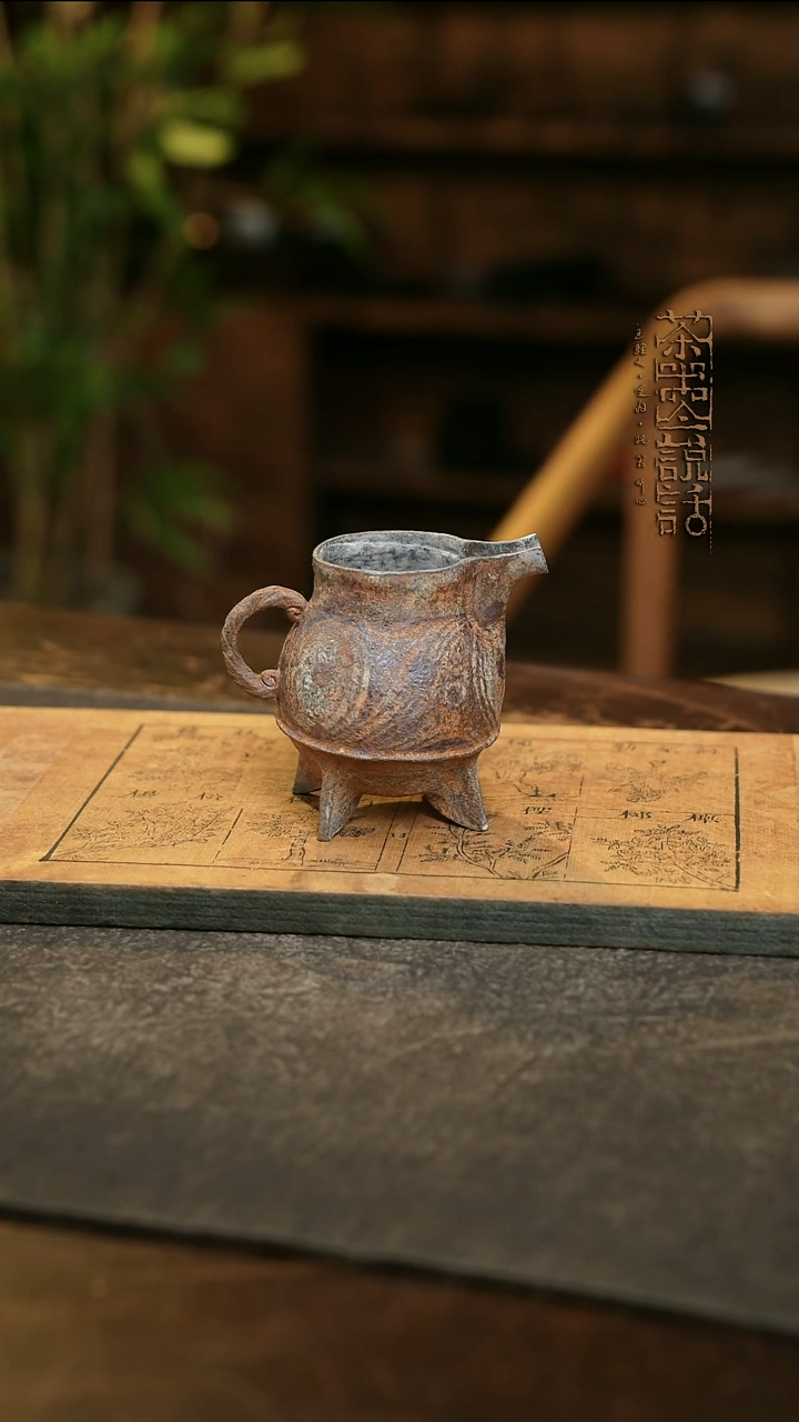 宗锴老师公道四足尊古陶泥绘1