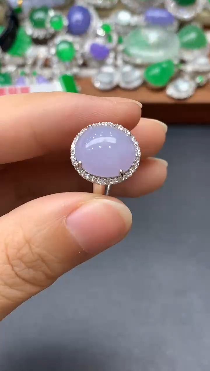 18K金镶嵌戒指翡翠552-中国好珍宝