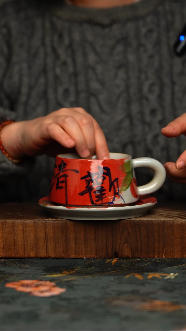 瓷片釉下彩手工手绘同款陶器
