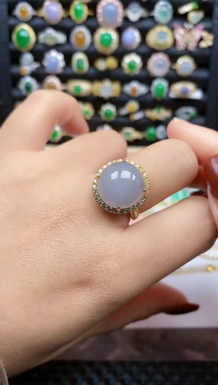 银S925镶嵌戒指翡翠428