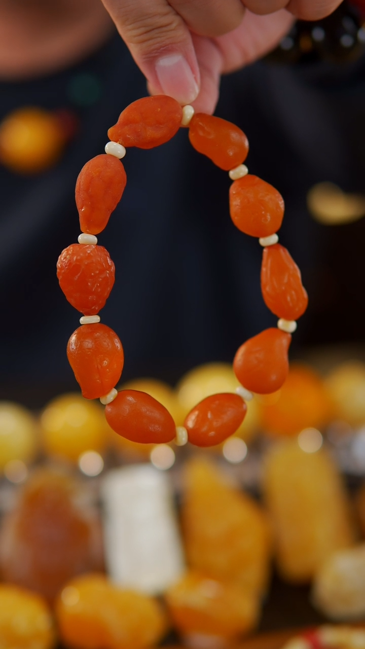 【闪购商品】蜜蜡手链未镶嵌海漂籽原石手串31.4