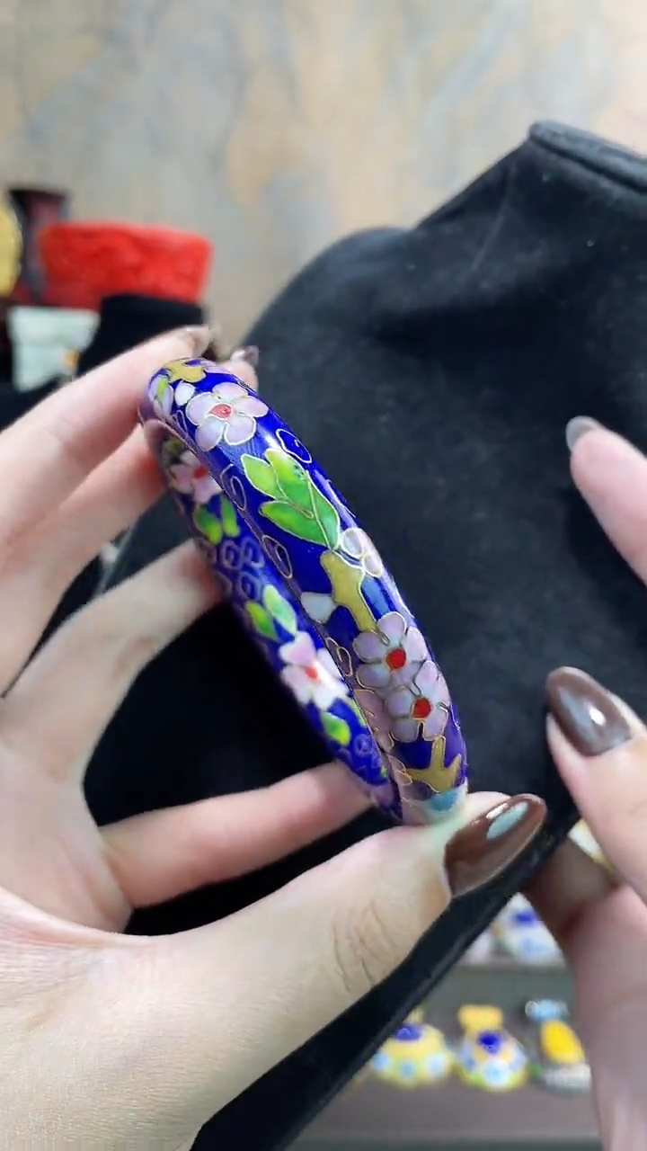非遗手工景泰蓝镯子宝蓝