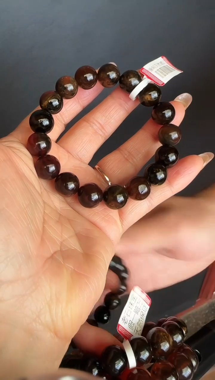 手串琥珀未镶嵌#27缅甸琥珀星际蓝翁珀手串12mm