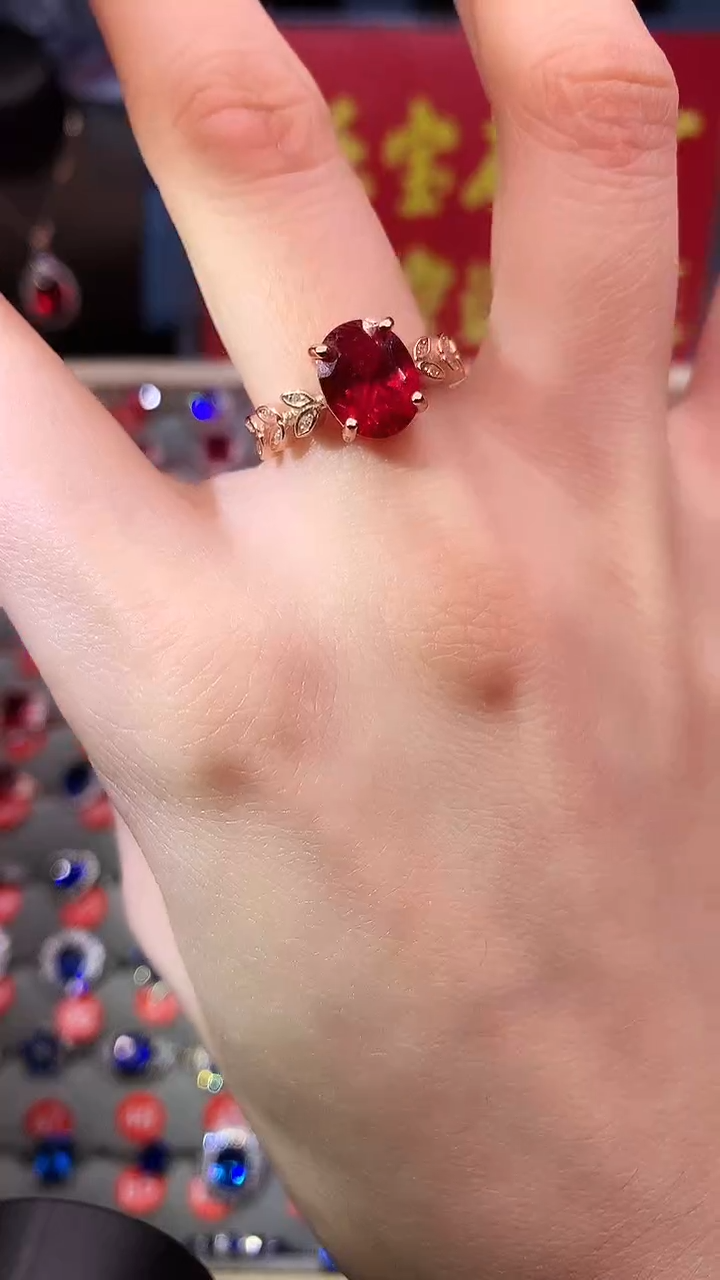 【闪购商品】红宝石戒指银S925镶嵌1111