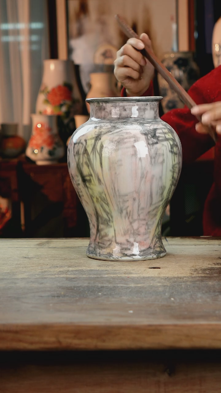 【闪购商品】瓷片景德镇纯手工釉下彩精品花瓶