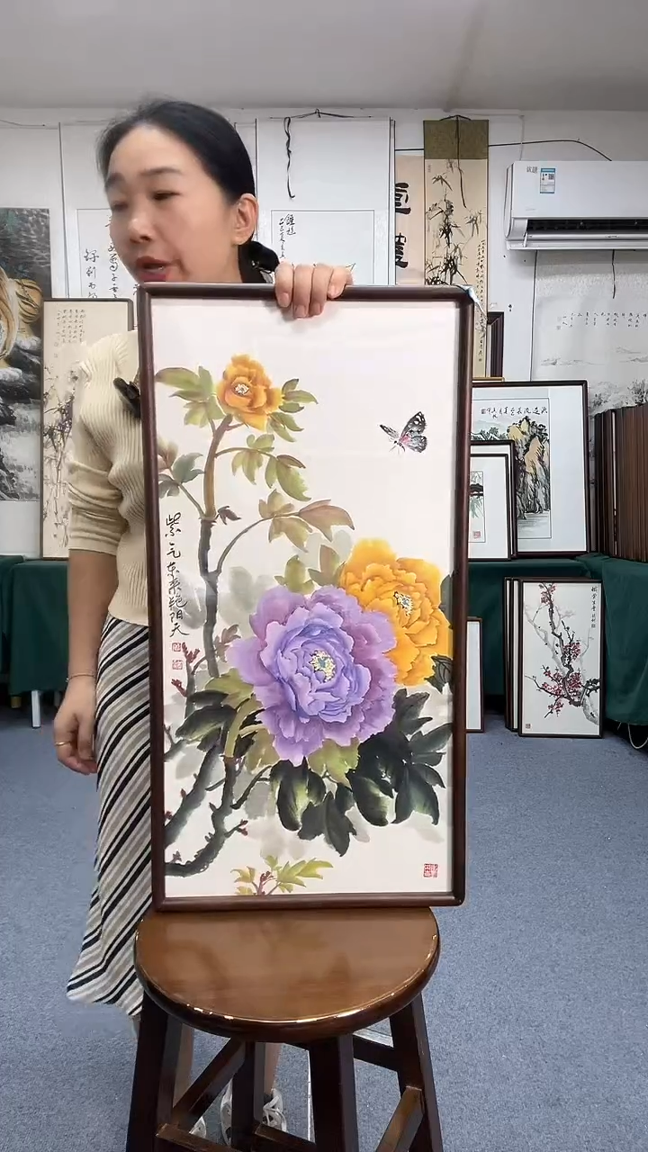 国画35*68实木画框京东包邮手绘