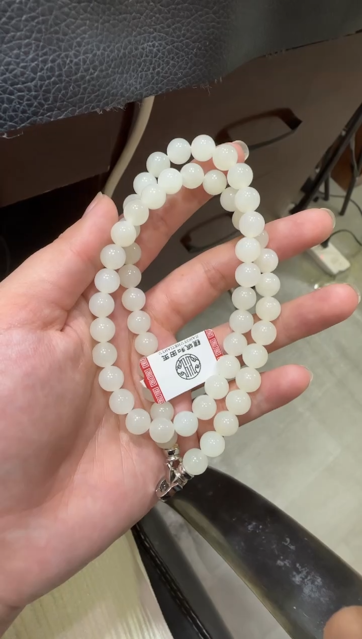 未镶嵌手串和田玉天泰白玉妈妈链 （产地直发）