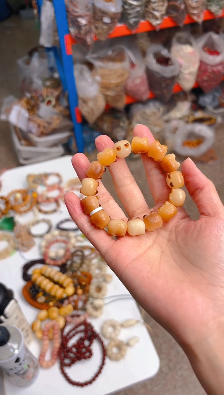 吊坠菩提根/象牙果炭烤柯基屁屁单圈手串 新款