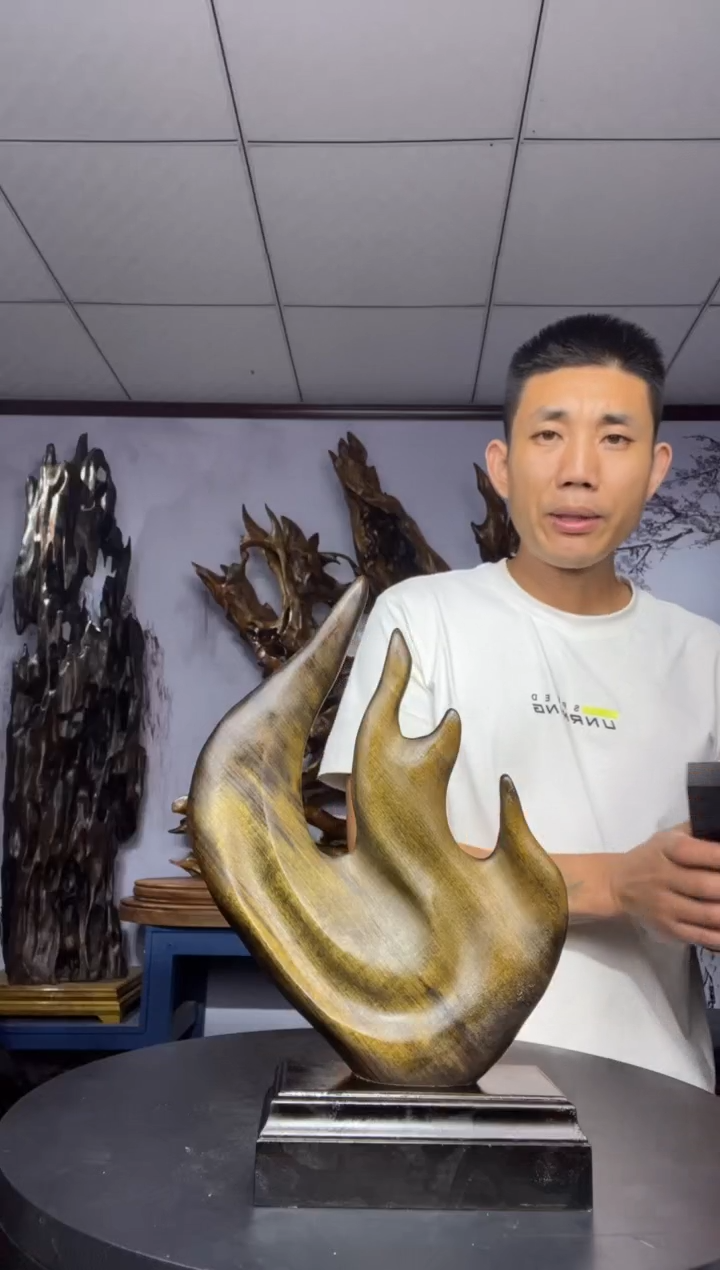 金丝楠木雕款诚**景金丝楠木工艺品摆件