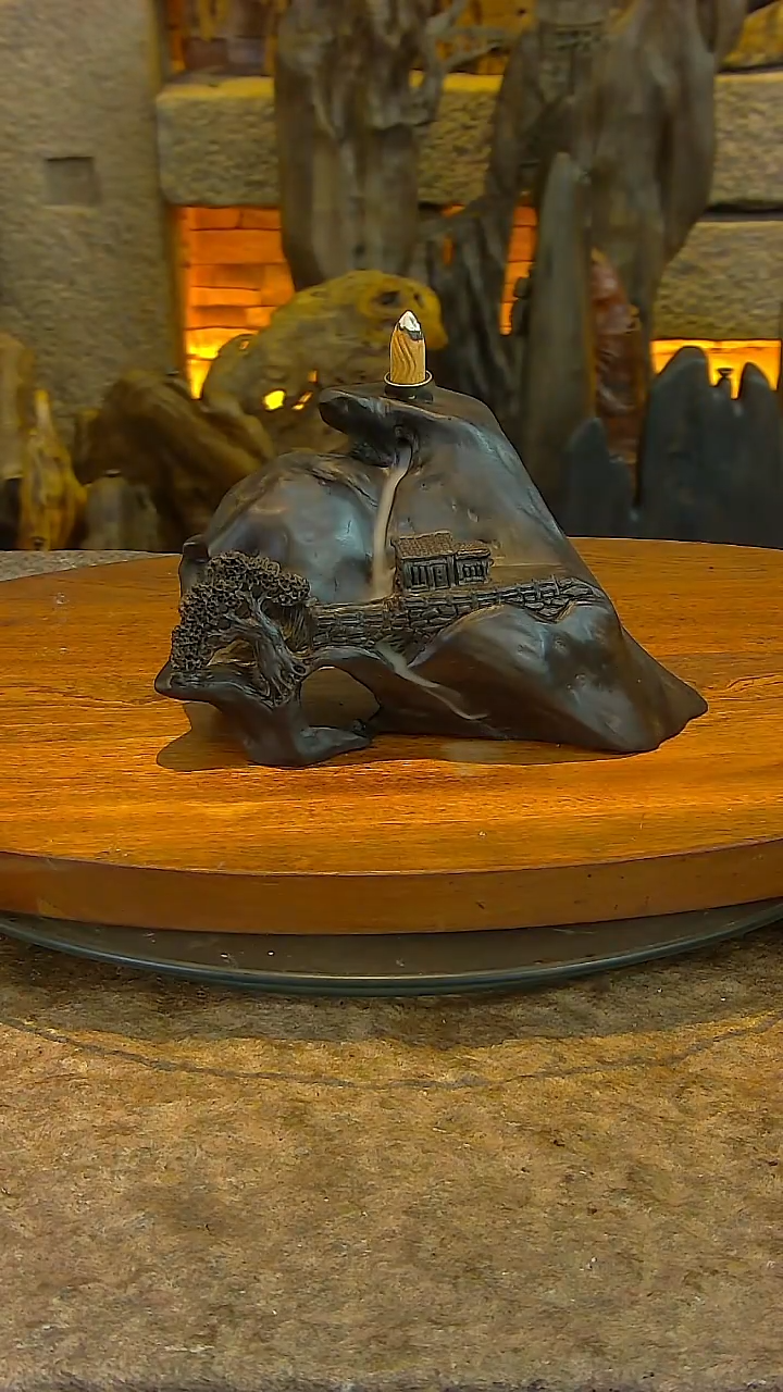 木金丝楠乌木山水摆件