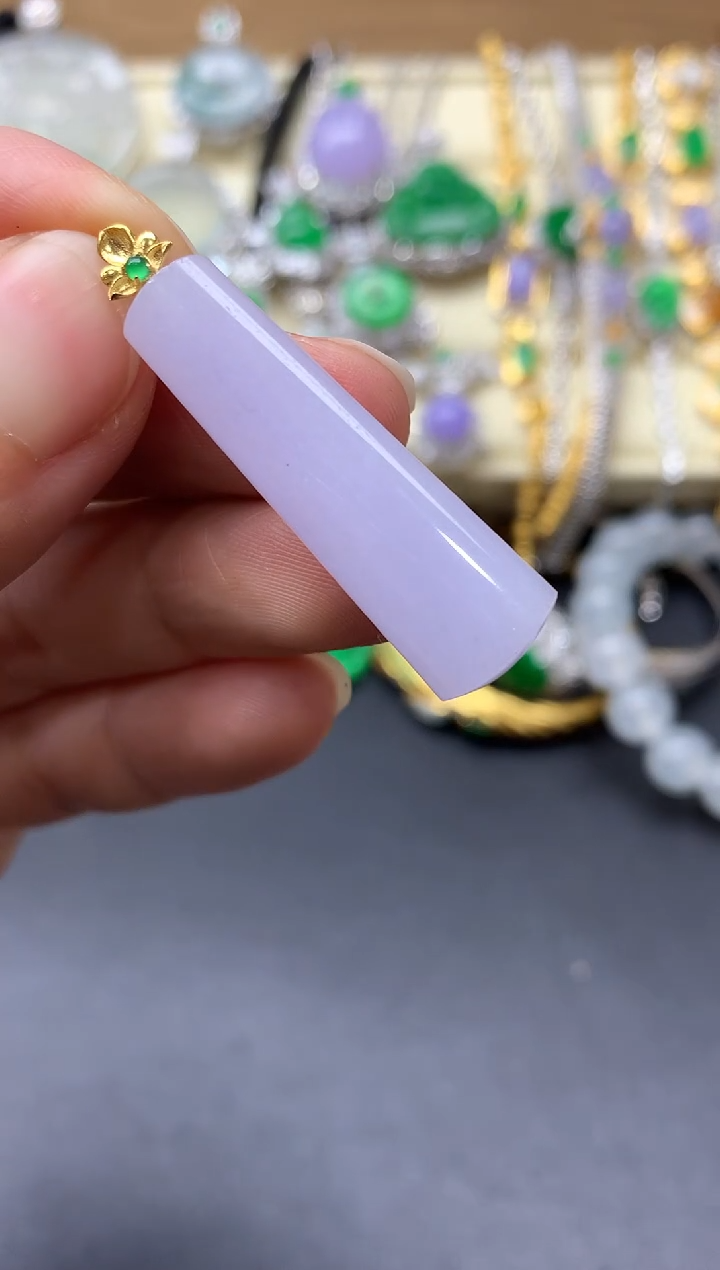 颈饰18K金镶嵌翡翠234-中国好珍宝