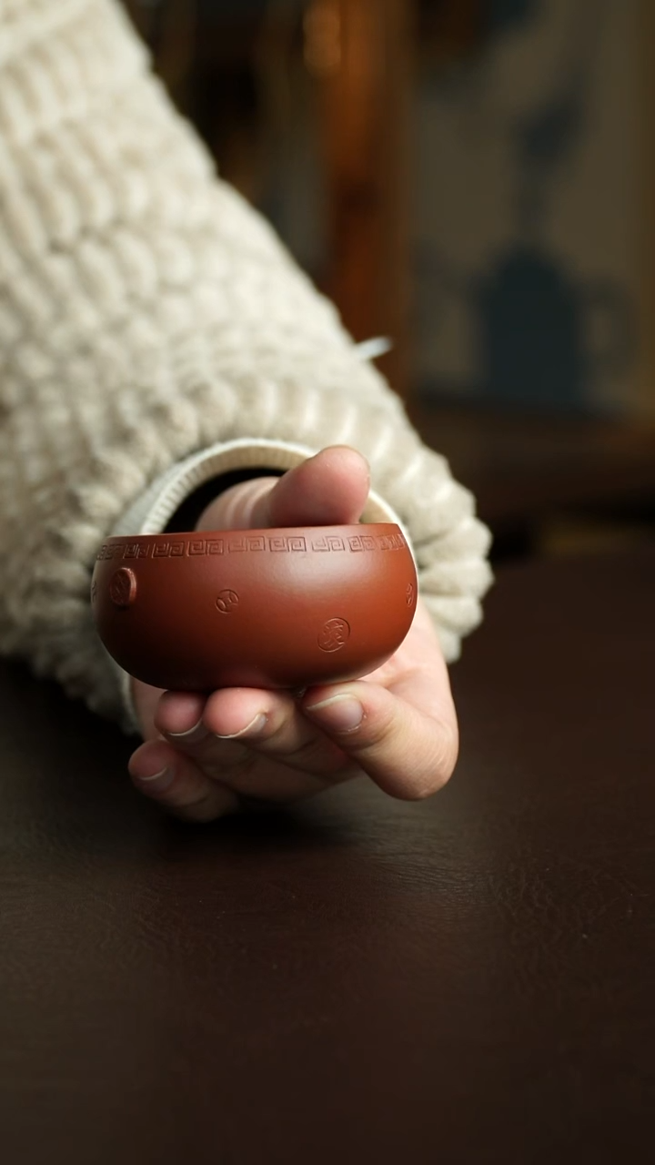 茶杯紫砂18号 钱袋杯 宜兴紫砂原矿作品