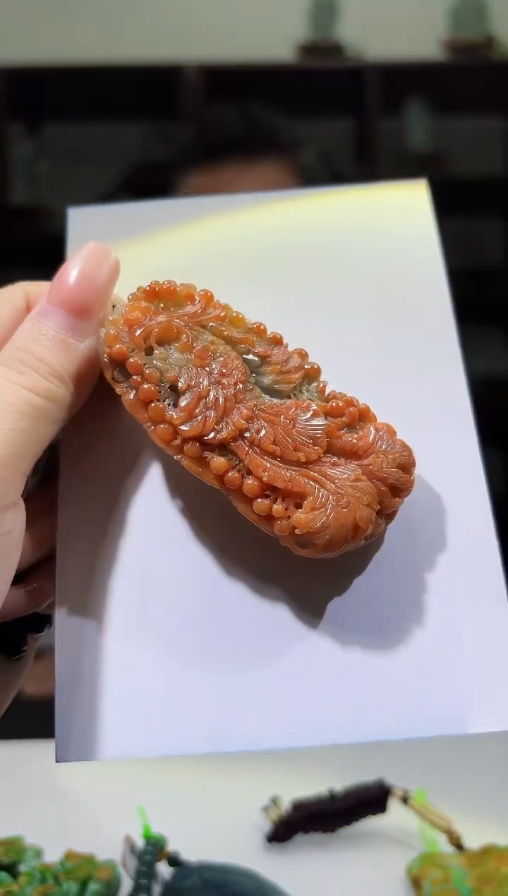 未镶嵌定制翡翠36/0909/C/发其一件/凤凰