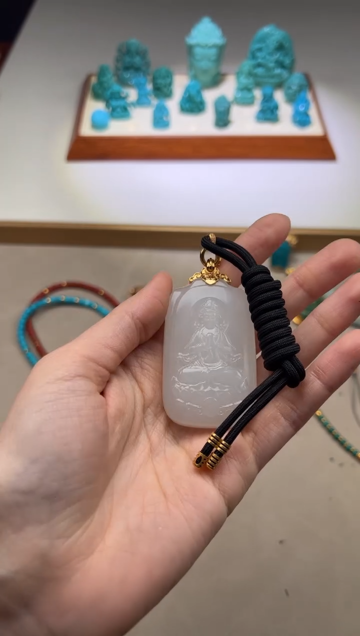 【闪购商品】和田玉（白玉）配饰配饰18K金镶嵌配饰配饰