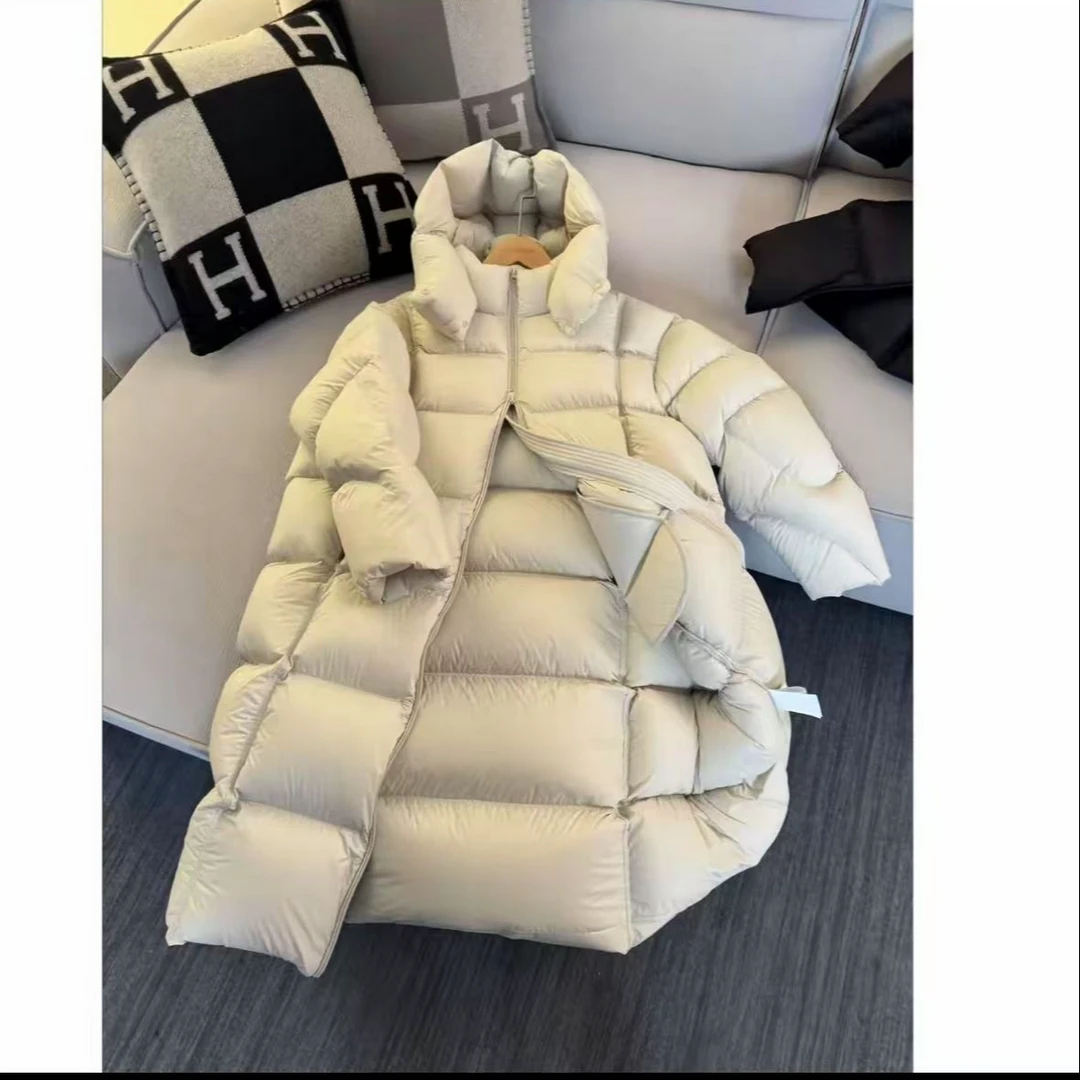 新款韩版过膝长款羽绒服时尚休闲连帽保暖羽绒服J