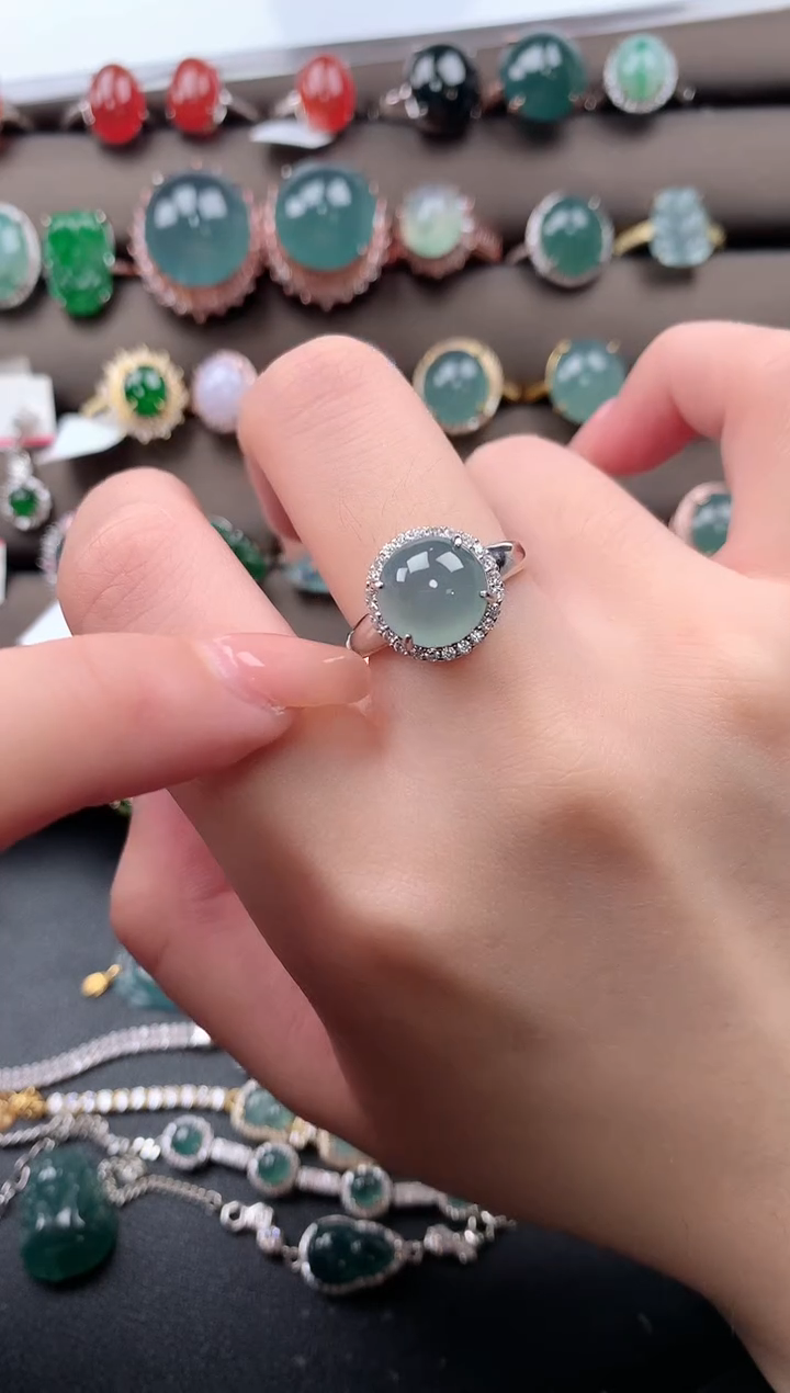 【闪购商品】翡翠戒指银S925镶嵌51241