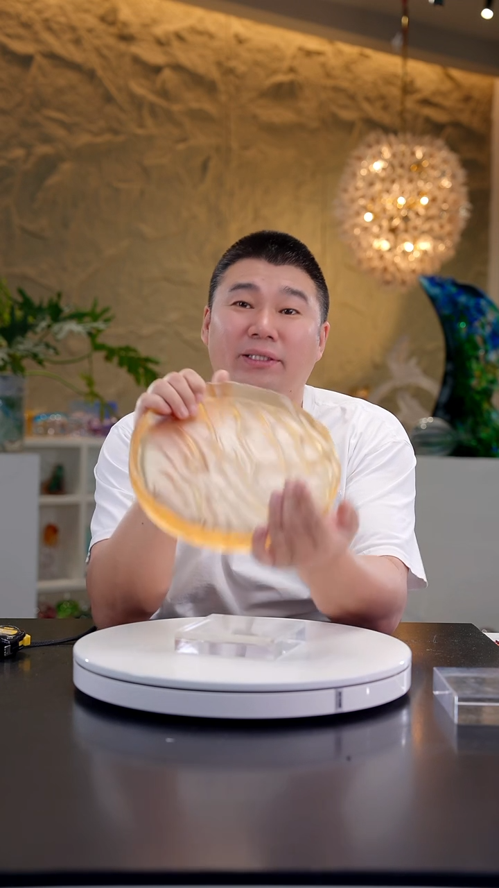 手工艺品琉璃琥珀金古法工艺设计款果盘