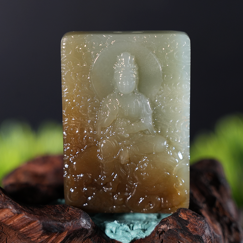 lot51 和田玉糖玉观音牌吊坠/QG51229-186376 保利山东