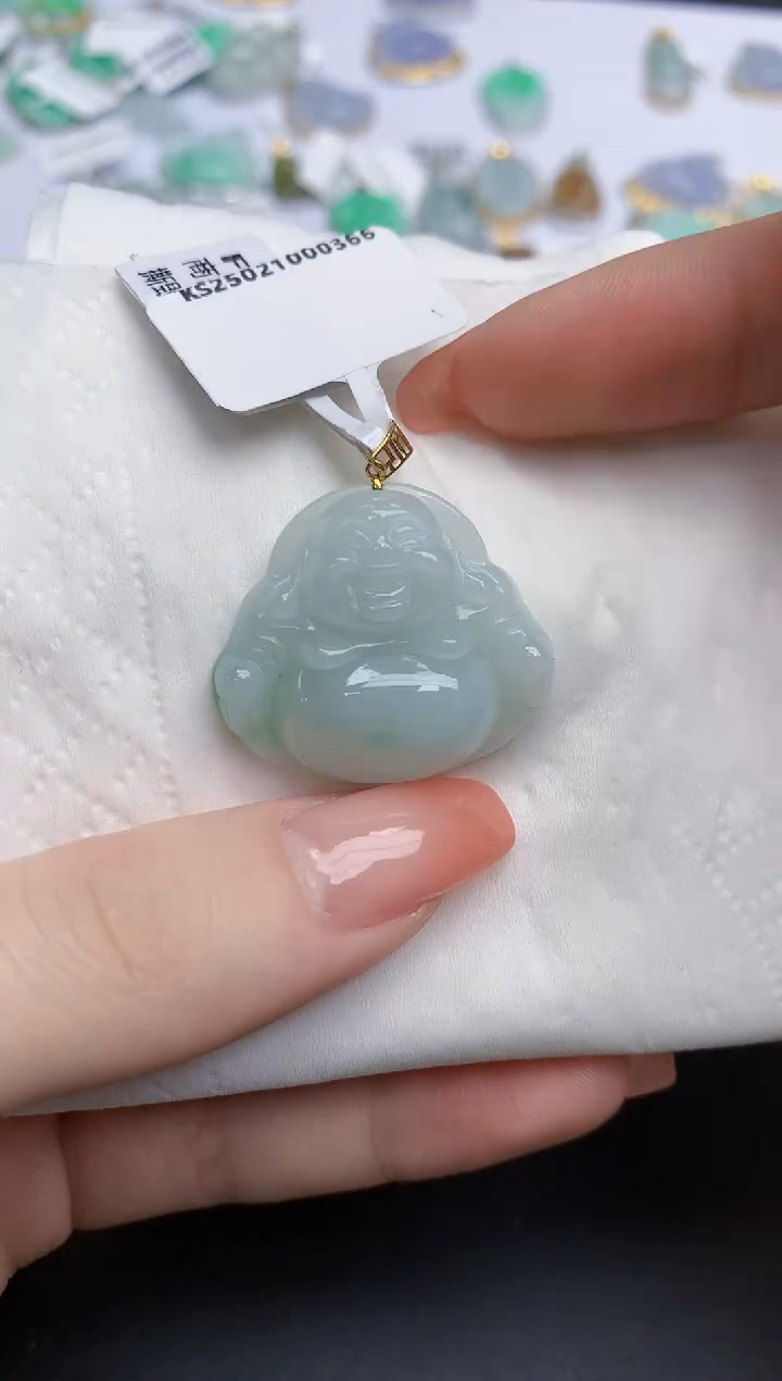 【闪购商品】翡翠颈饰18K金镶嵌天然缅甸翡翠A货