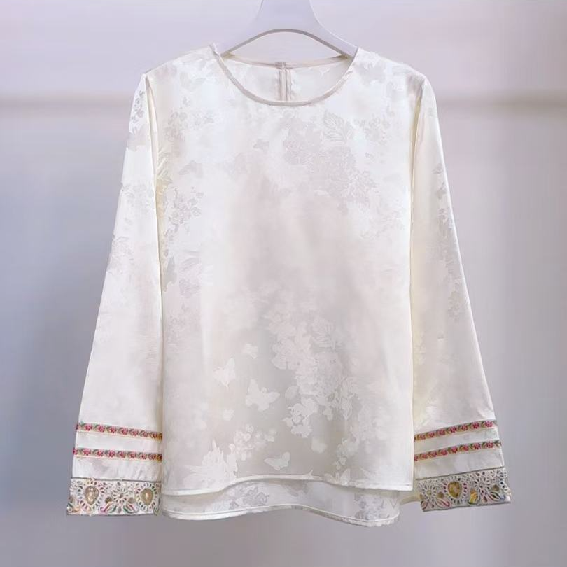 192春秋新款别致重工提花国风刺绣新中式衬衣