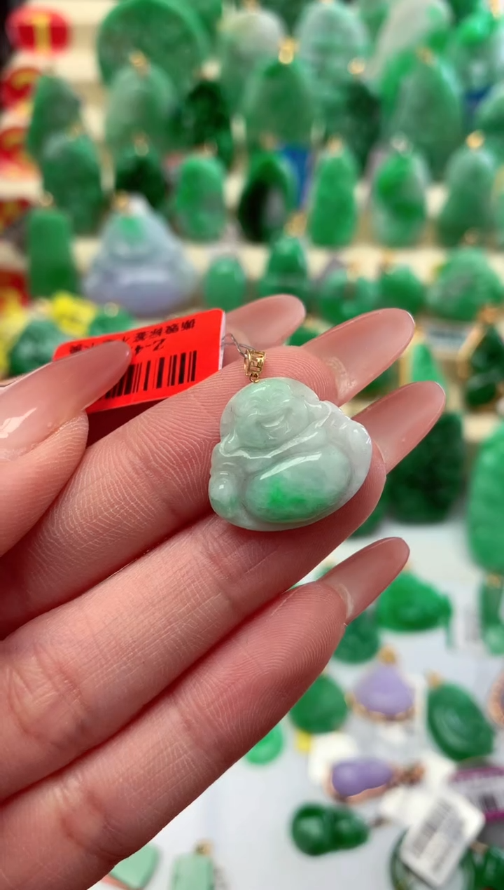 【闪购商品】翡翠颈饰18K金镶嵌挂件