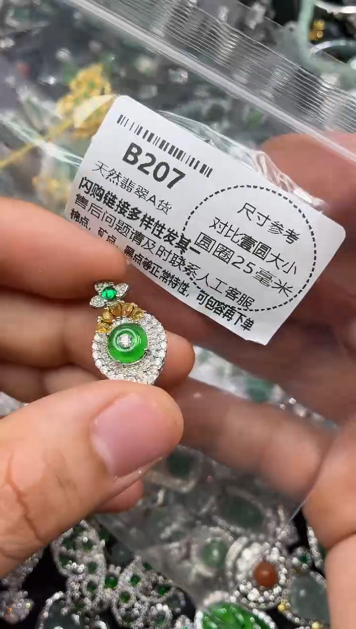 颈饰未镶嵌翡翠B207吊坠