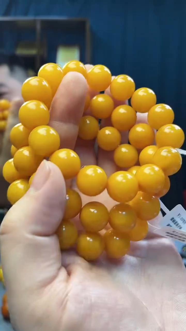 手串琥珀未镶嵌蜜蜡圆珠手串（多样性发其一）