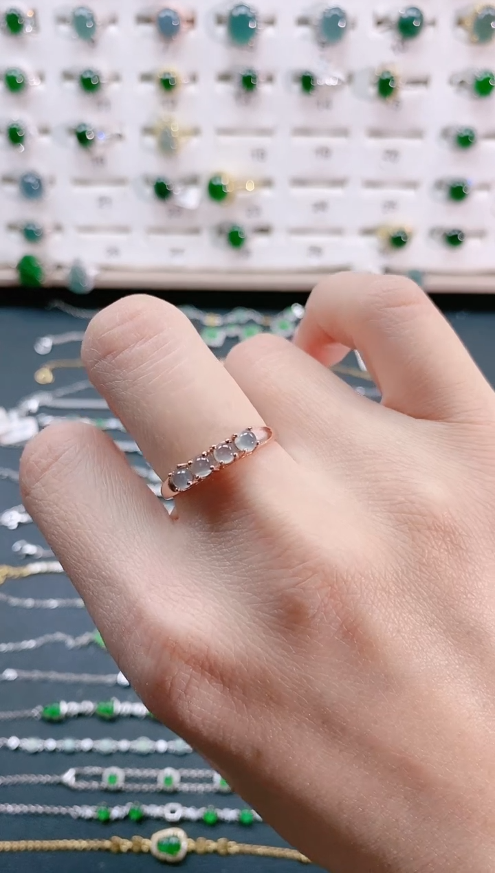 【闪购商品】翡翠戒指银S925镶嵌天然翡翠