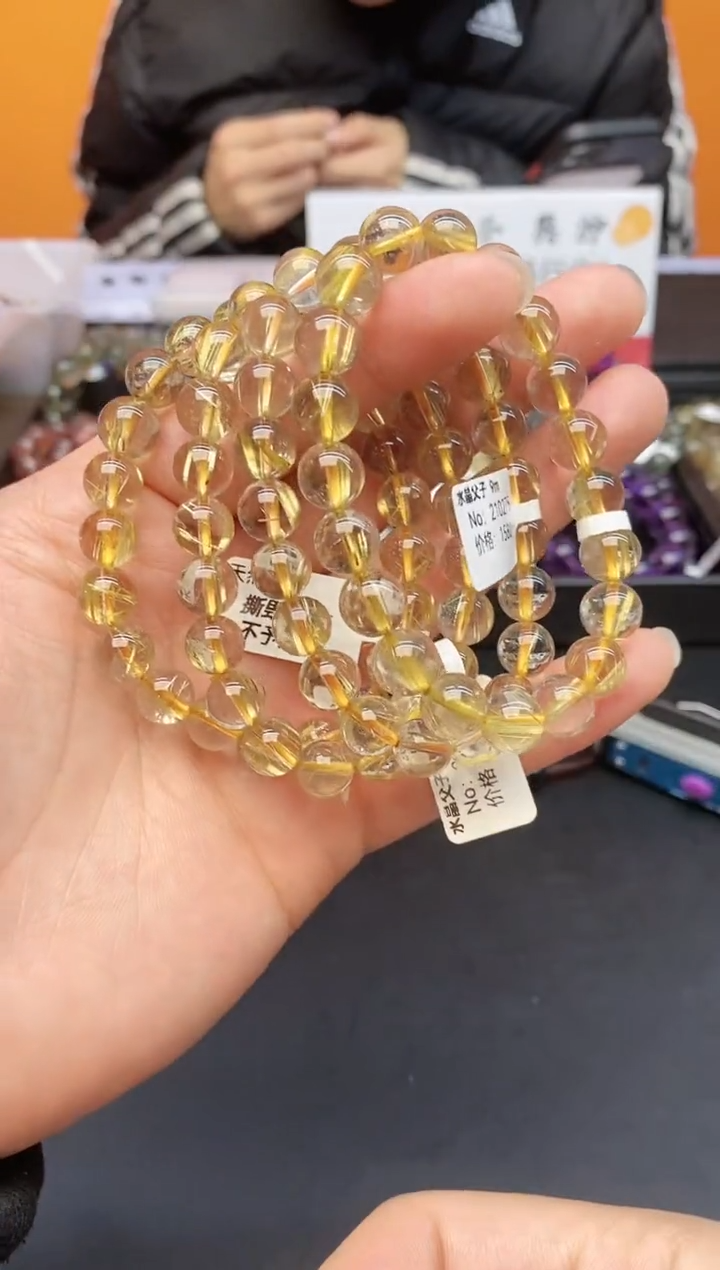 【闪购商品】水晶手串未镶嵌12 金发 9mm 多样性发其一
