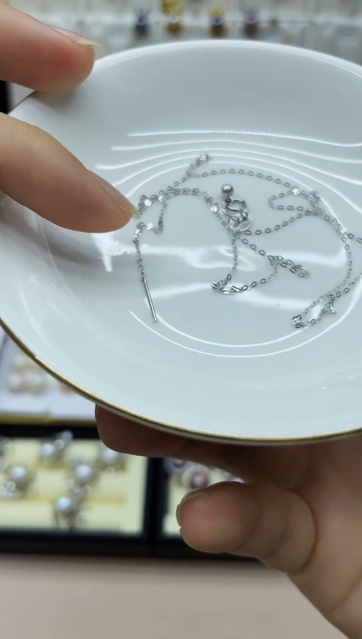 淡水珍珠银S925镶嵌吊坠(不含链)项链