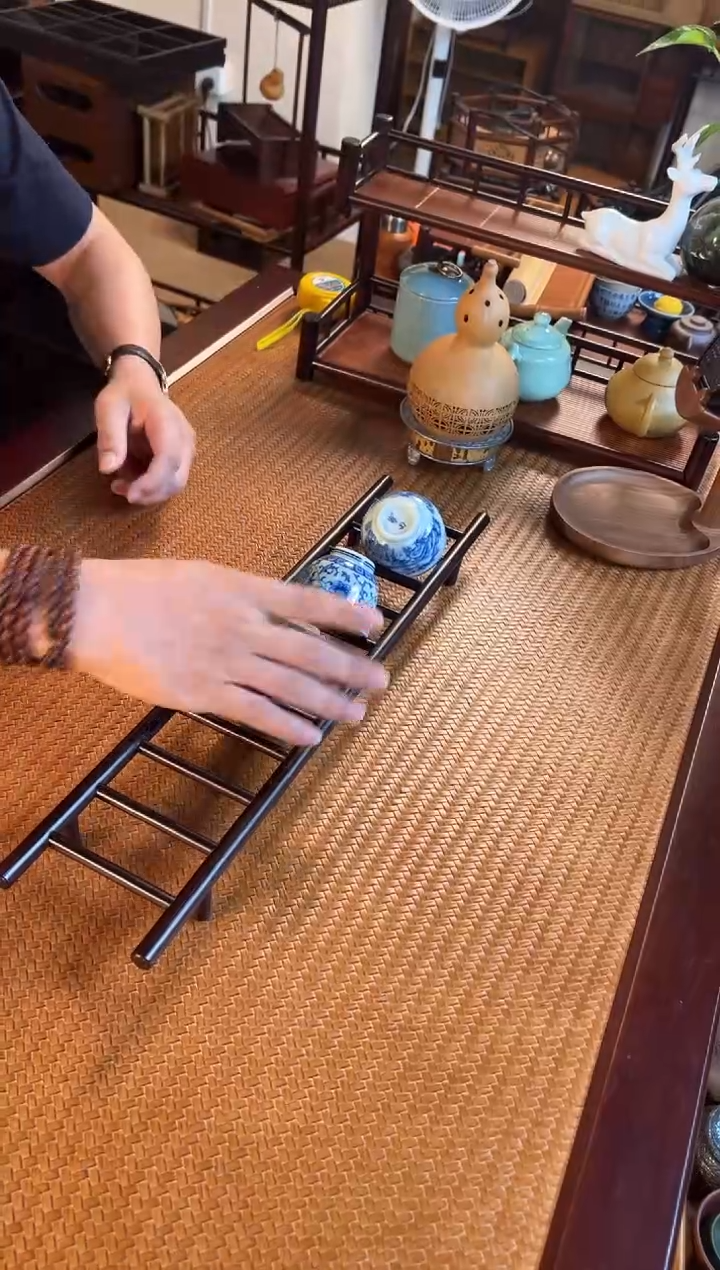 深色节节高..云梯高山楠竹置物架收纳架沥