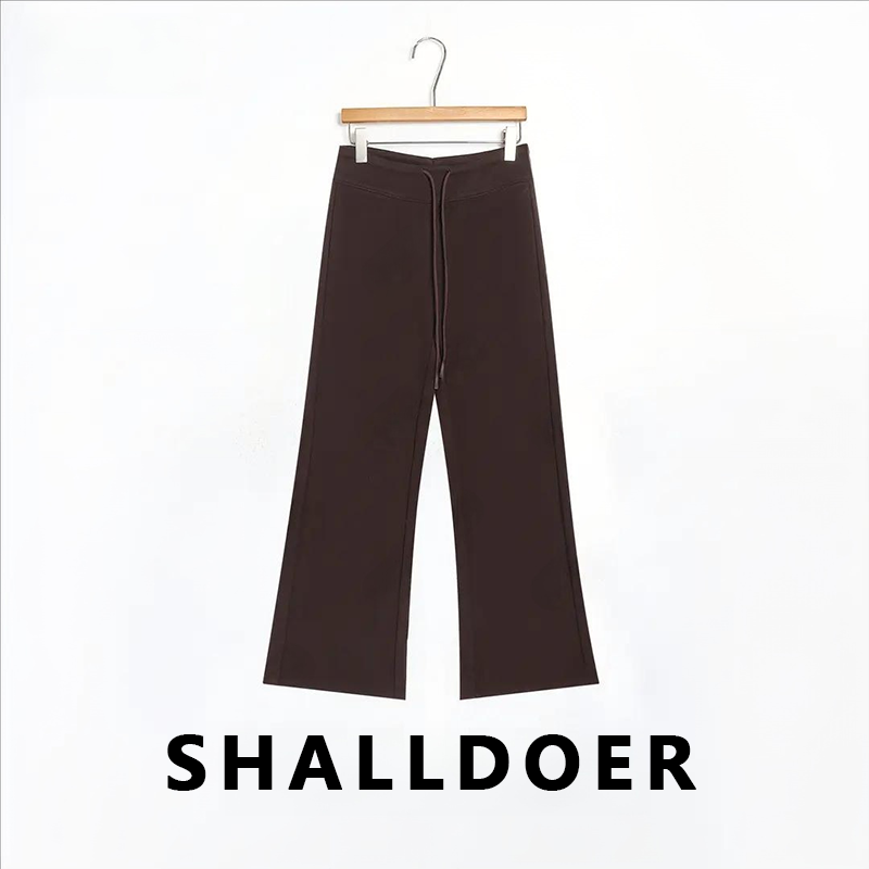 【暖调松弛】加绒有弹保暖舒适休闲长微喇叭裤女冬季2025上档次裤子