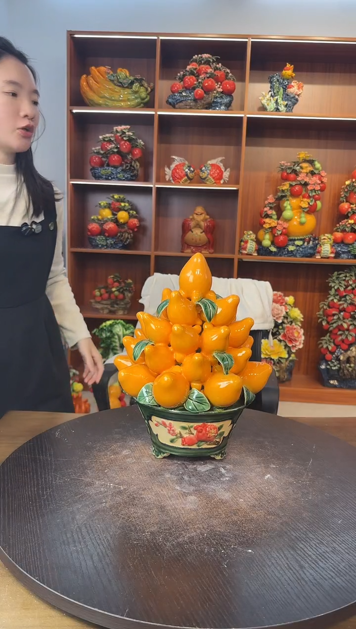 陶瓷五代同堂黄金果