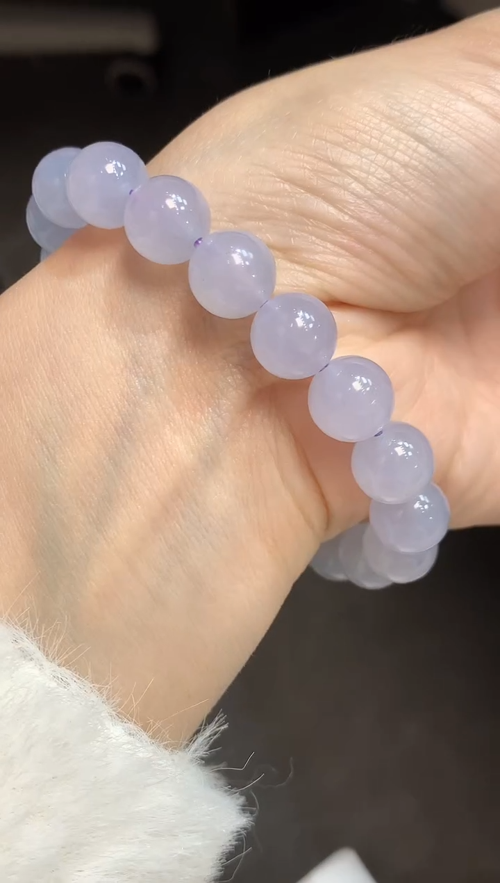 【闪购商品】翡翠手串未镶嵌D42 紫货有一定色差