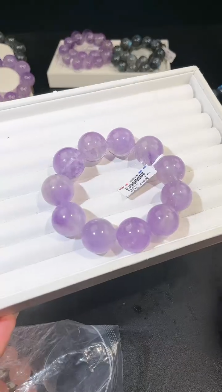 水晶手链未镶嵌多样性发一Q36紫水21mm